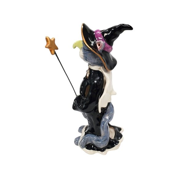 Blue Sky Clayworks Heather Goldminc Halloween Tea Light Luminary Cat Witch 10" - Picture 11 of 16